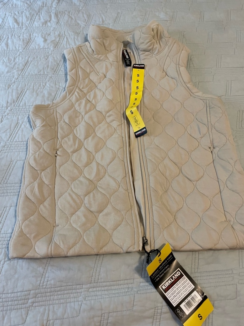 Kirkland Signature Quilted Sleeveless Vest - Beige
